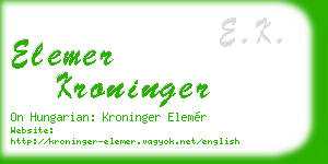 elemer kroninger business card